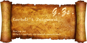 Gerhát Zsigmond névjegykártya